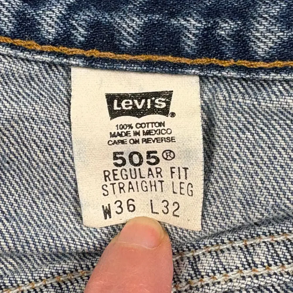 Levi's Vintage 505 Jeans Men's 36x32 Medium Wash Denim Paper Batwing Tag
